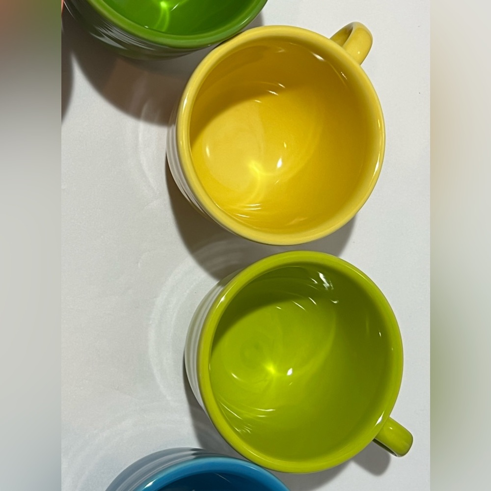 Fiesta Colorful Teacup Mini Coffee Mugs Set of 8.  Bright colors and super cute. - Picture 9 of 14